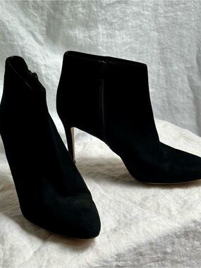 J. Crew Collection Metropolitan Black Suede Italian Zip Ankle Boots 9